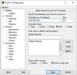 PuTTY connection